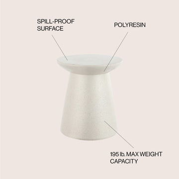 Hollie 18" Minimalist Modern Drum Accent Table Pedestal - JONATHAN Y